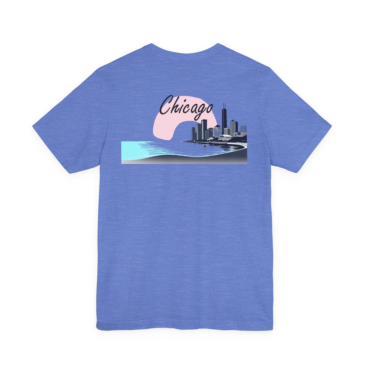Elegant Chicago Skyline Unisex Jersey Short Sleeve Tee