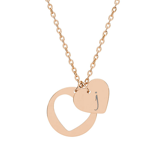 Sweetheart Initial 'j' — Engraved Heart Cutout Necklace