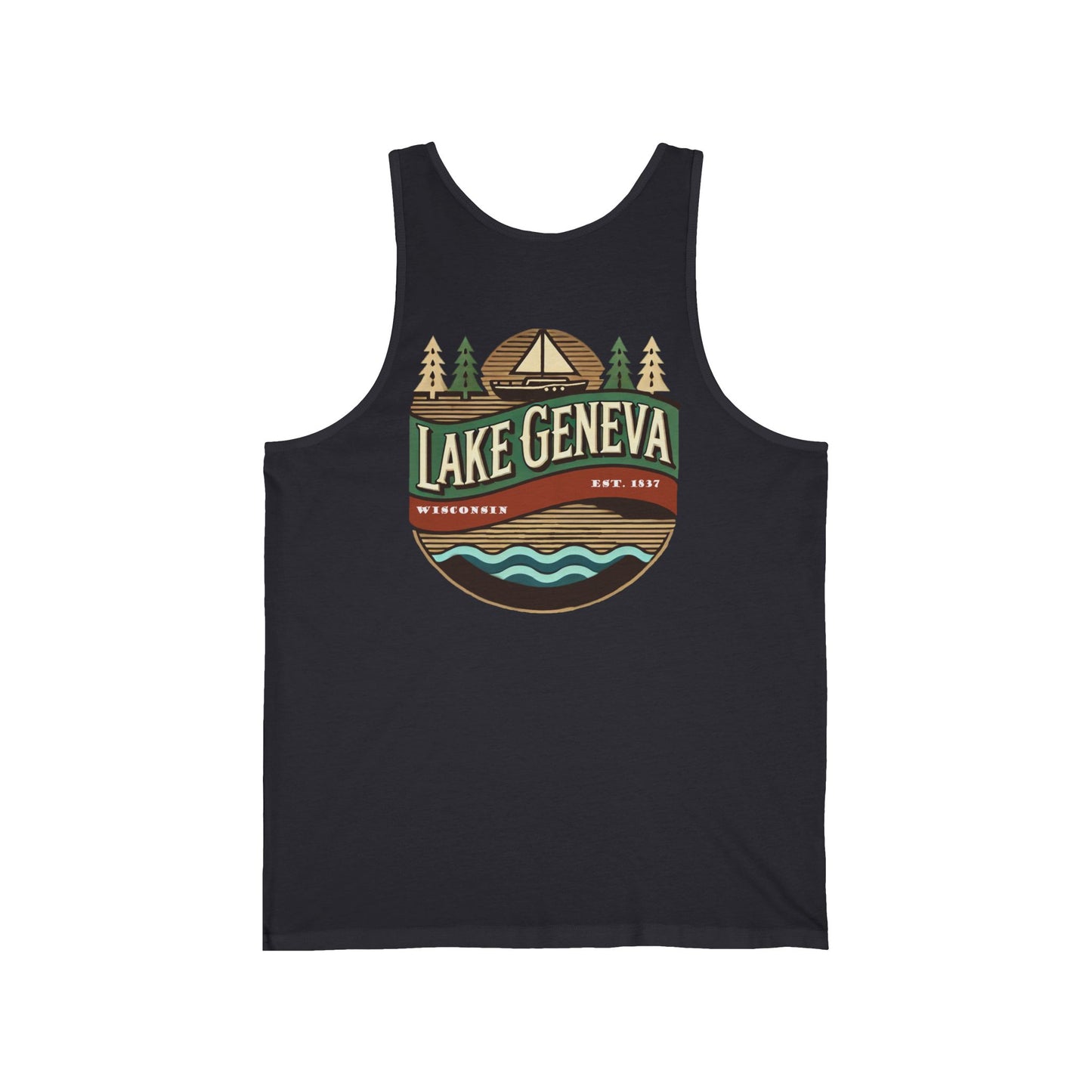 Retro Lake Geneva Unisex Jersey Tank