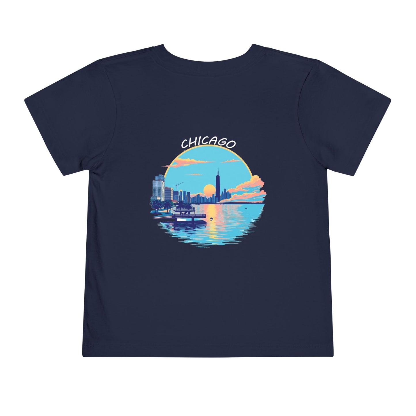 Retro Chicago Sunset Unisex Toddler Short Sleeve Tee