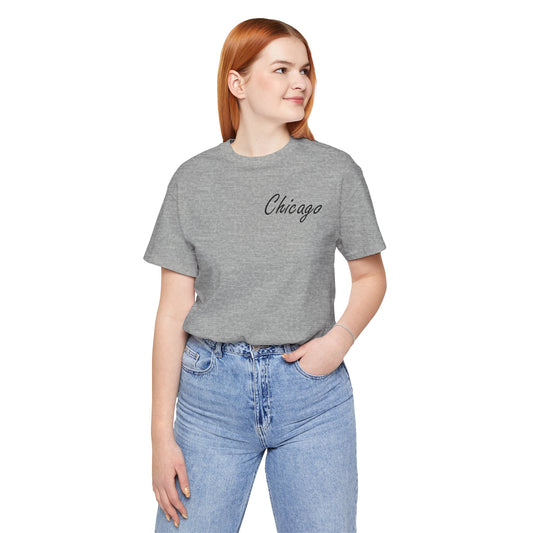 Elegant Chicago Skyline Unisex Jersey Short Sleeve Tee