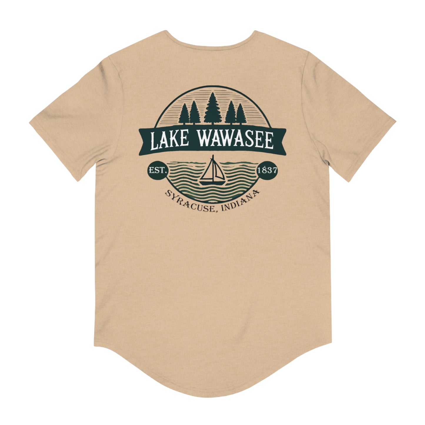 Vintage Lake Wawasee Men's Jersey Curved Hem Tee