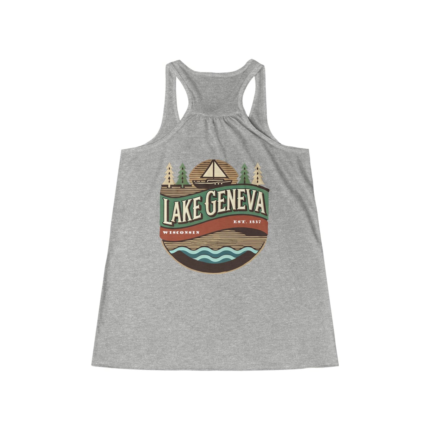 Retro Lake Geneva Women's Flowy Racerback Tank