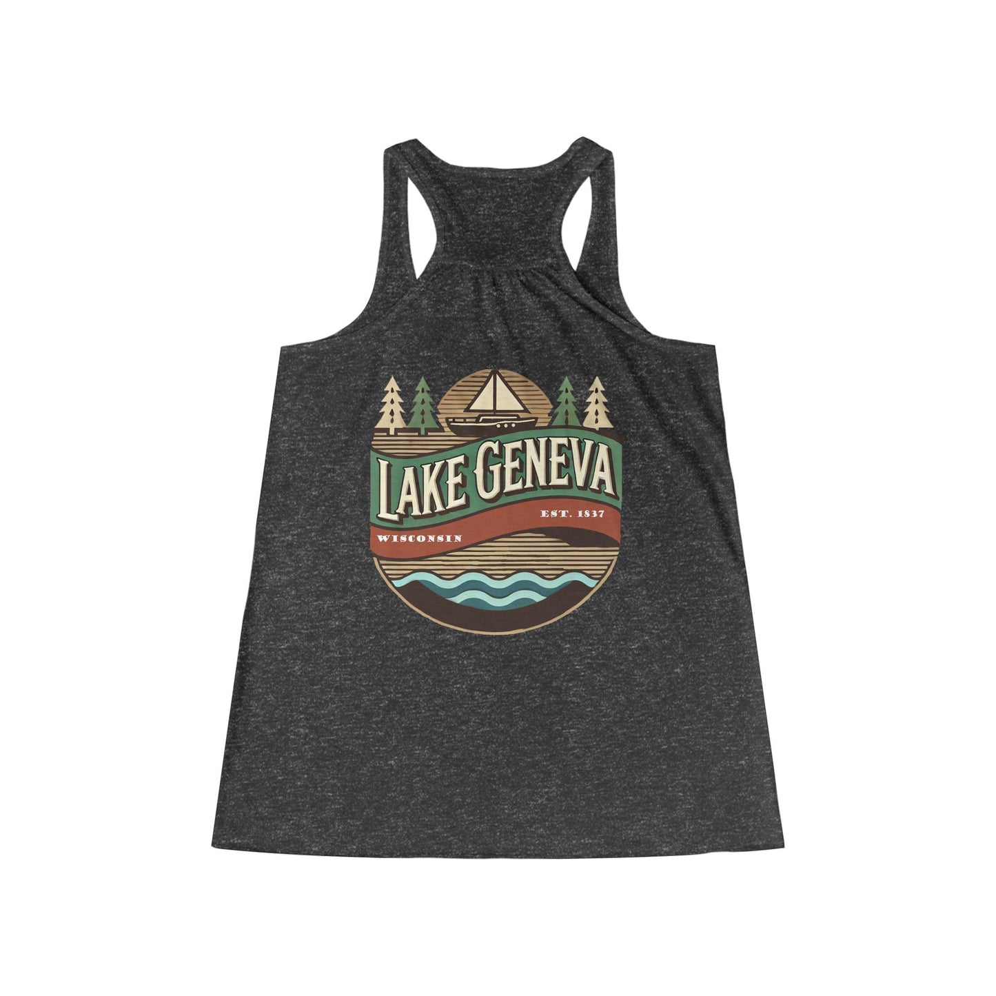 Retro Lake Geneva Women's Flowy Racerback Tank
