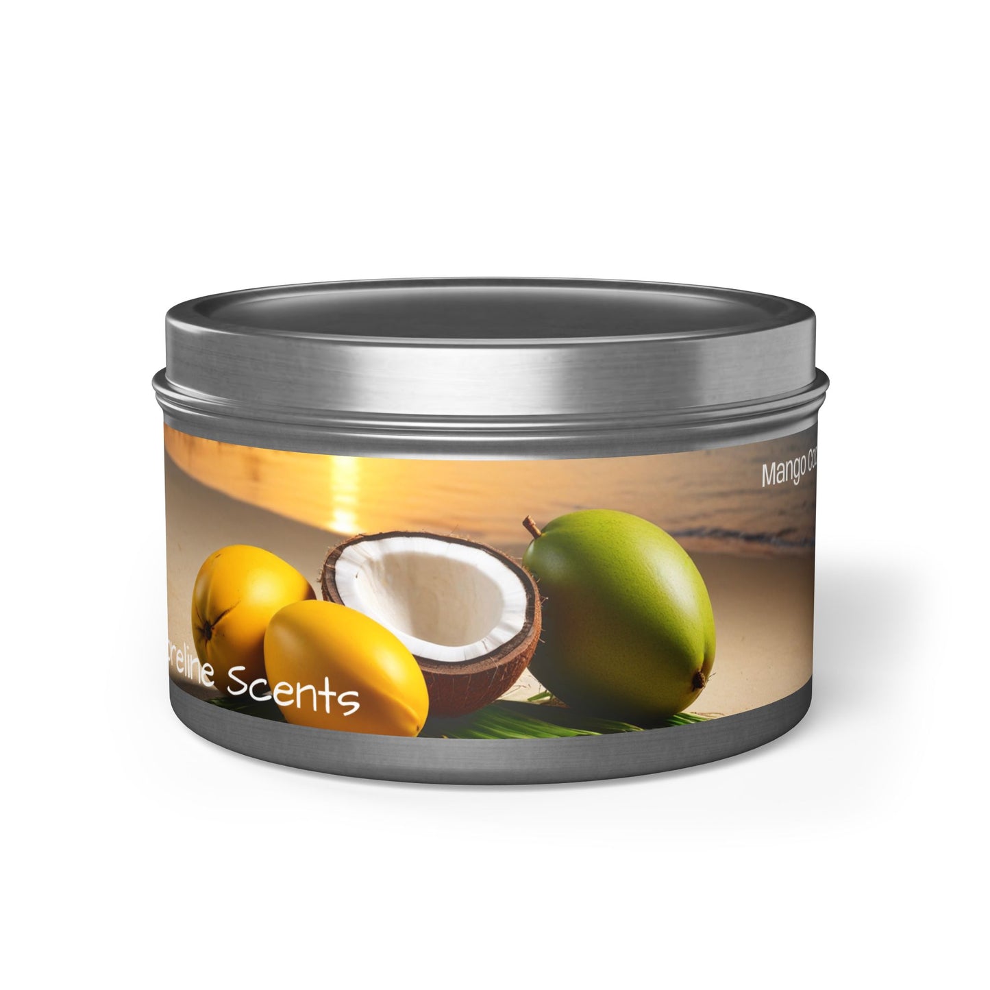 Mango + Coconut Scented Rustic Tin Candle