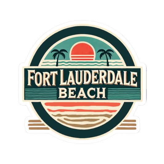 Vintage Fort Lauderdale Kiss-Cut Sticker