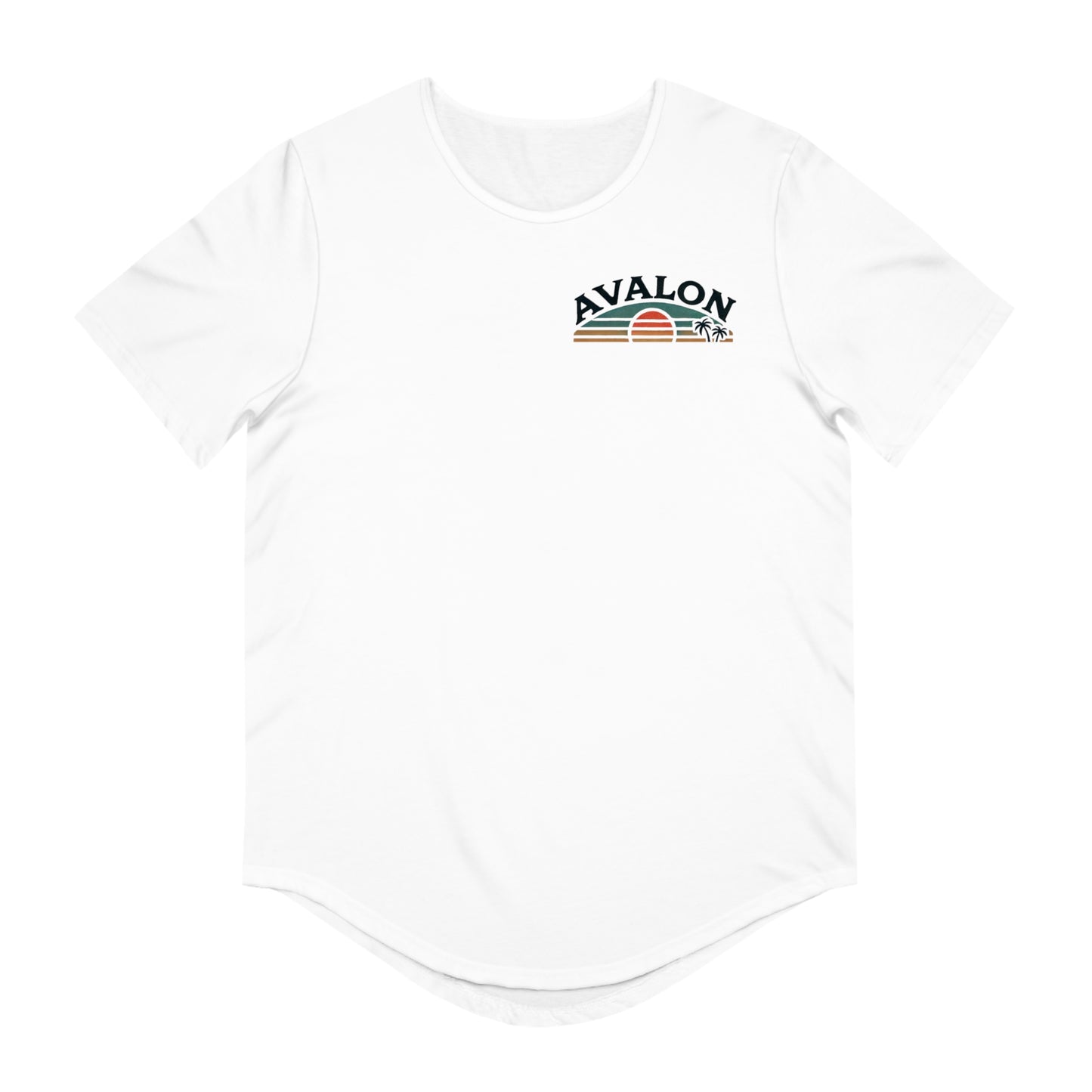 Retro Avalon Sunset Men's Jersey Curved Hem Tee