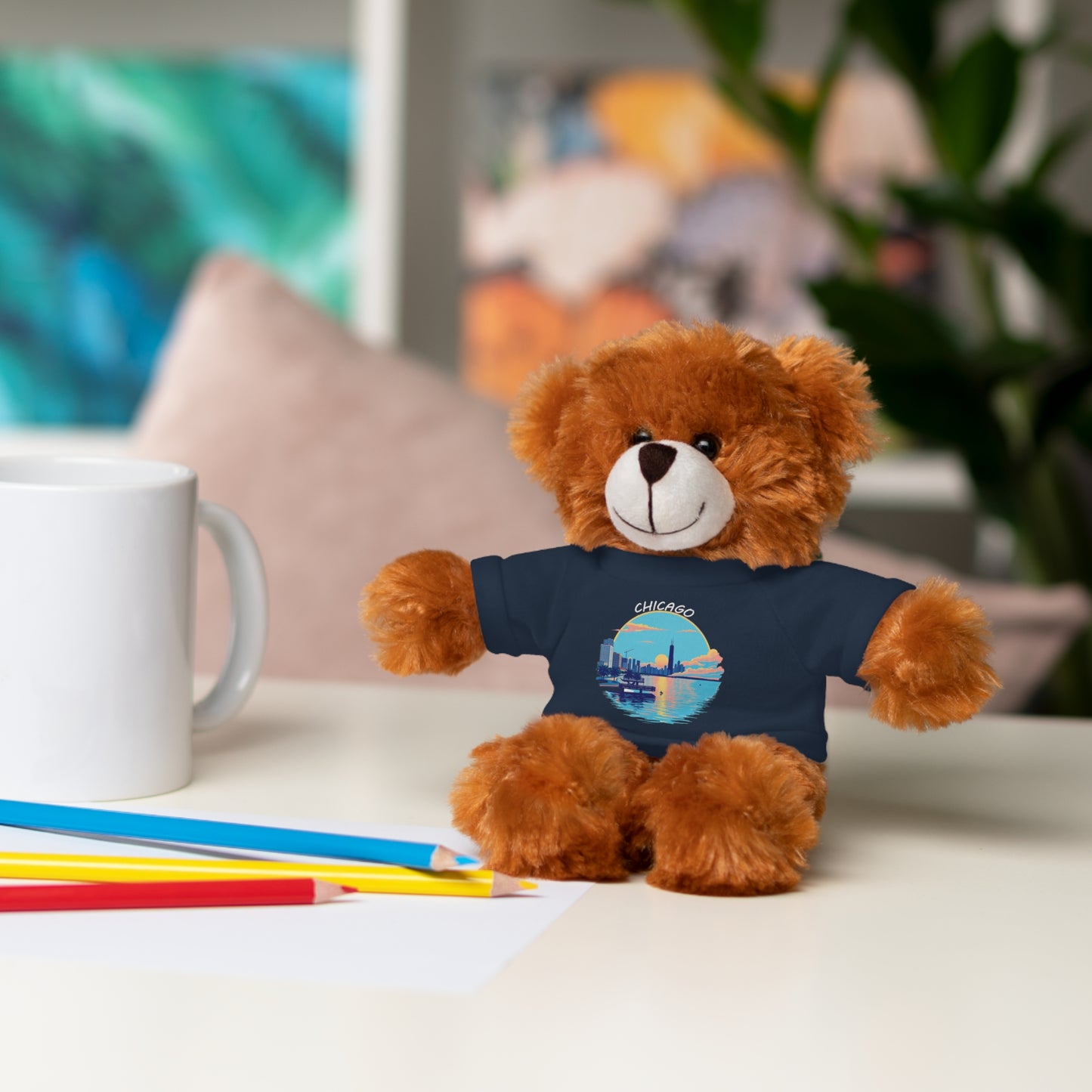 Retro Chicago Sunset Stuffed Animals with Tee