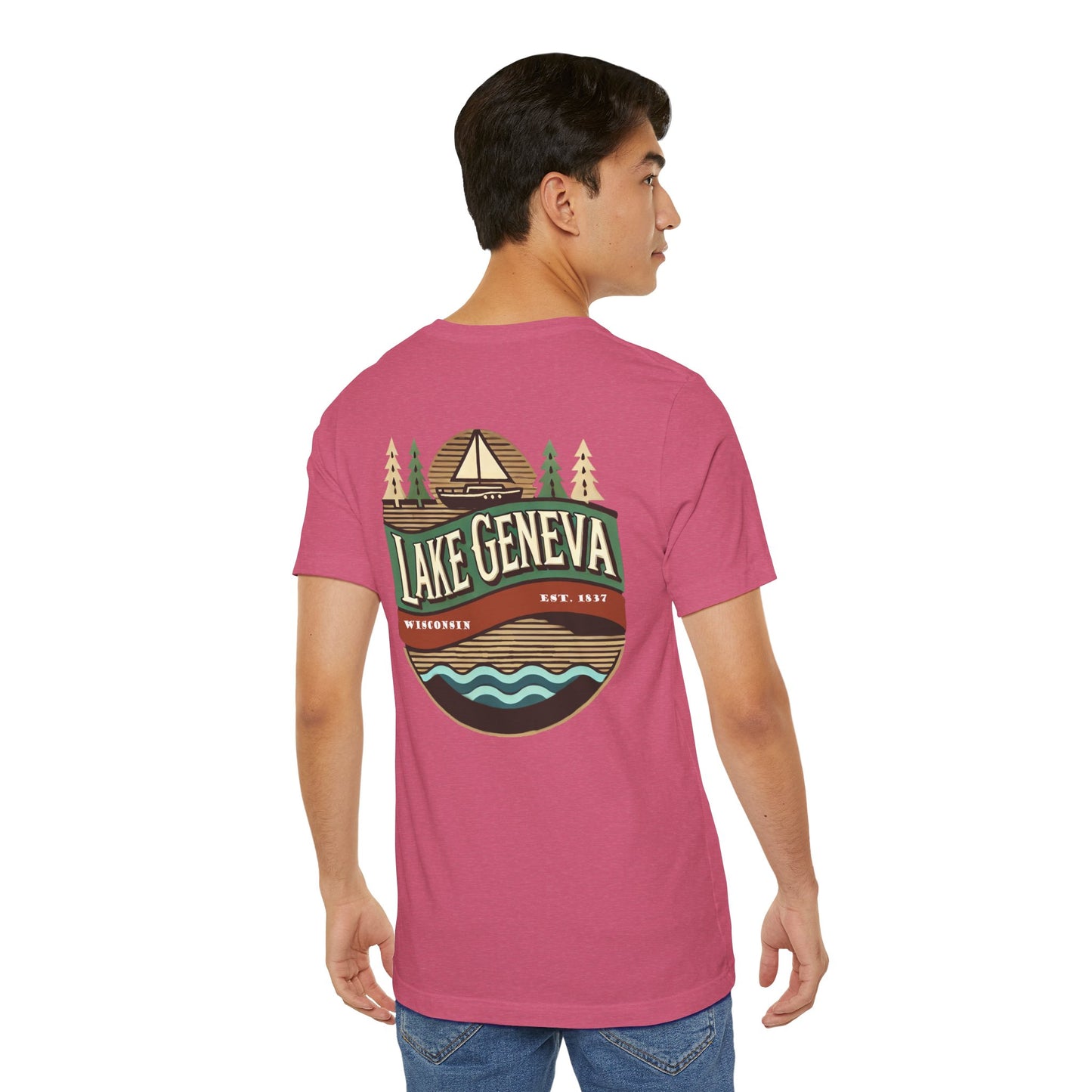 Retro Lake Geneva Unisex Jersey Short Sleeve Tee