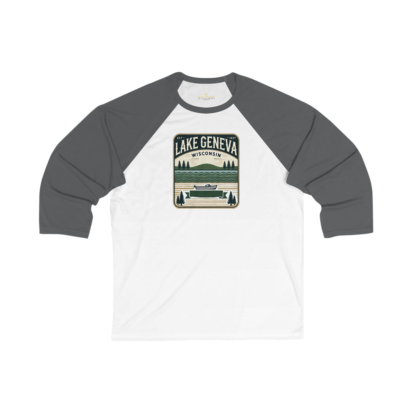 Vintage Lake Geneva Men's 3/4 Sleeve Baseball Tee