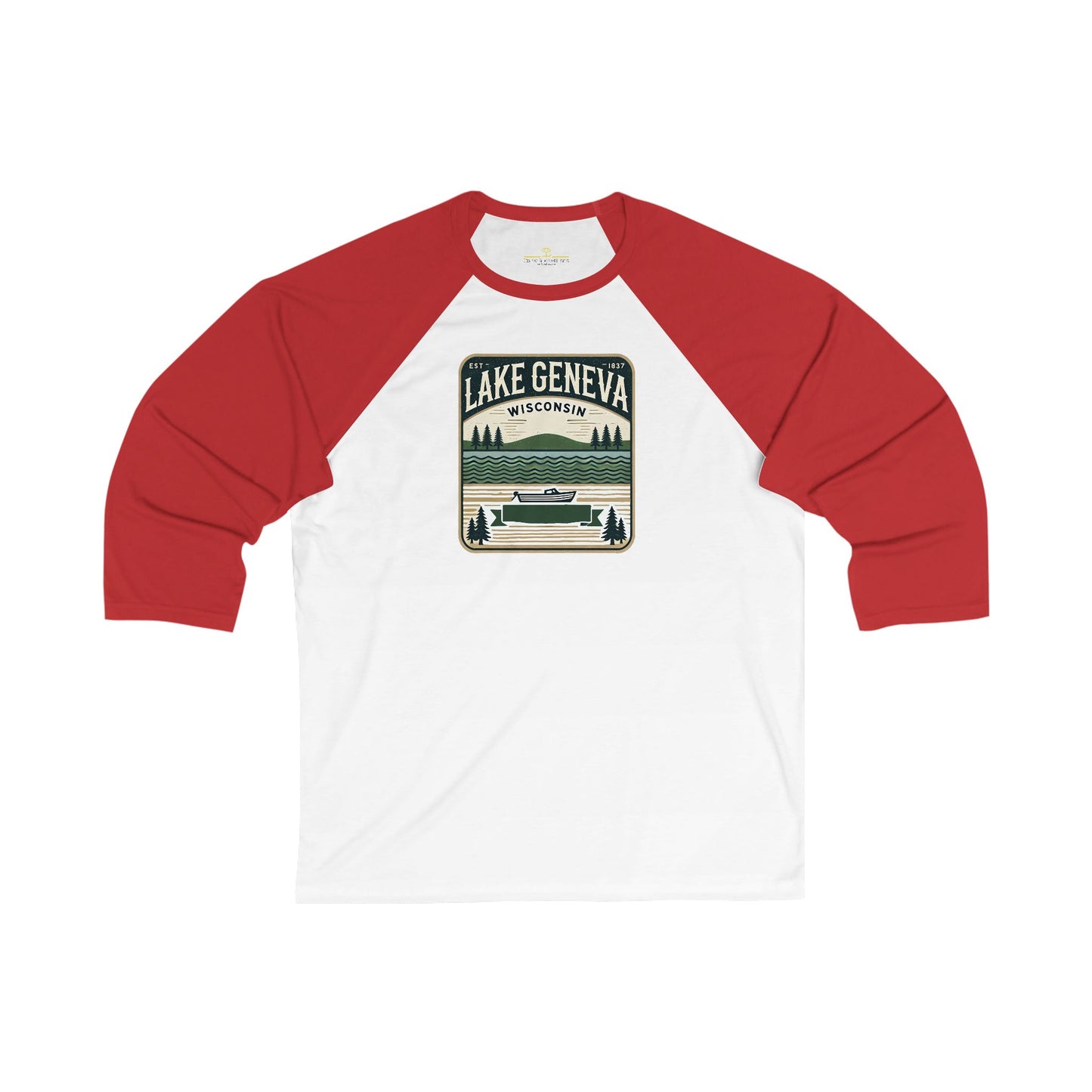 Vintage Lake Geneva Men's 3/4 Sleeve Baseball Tee