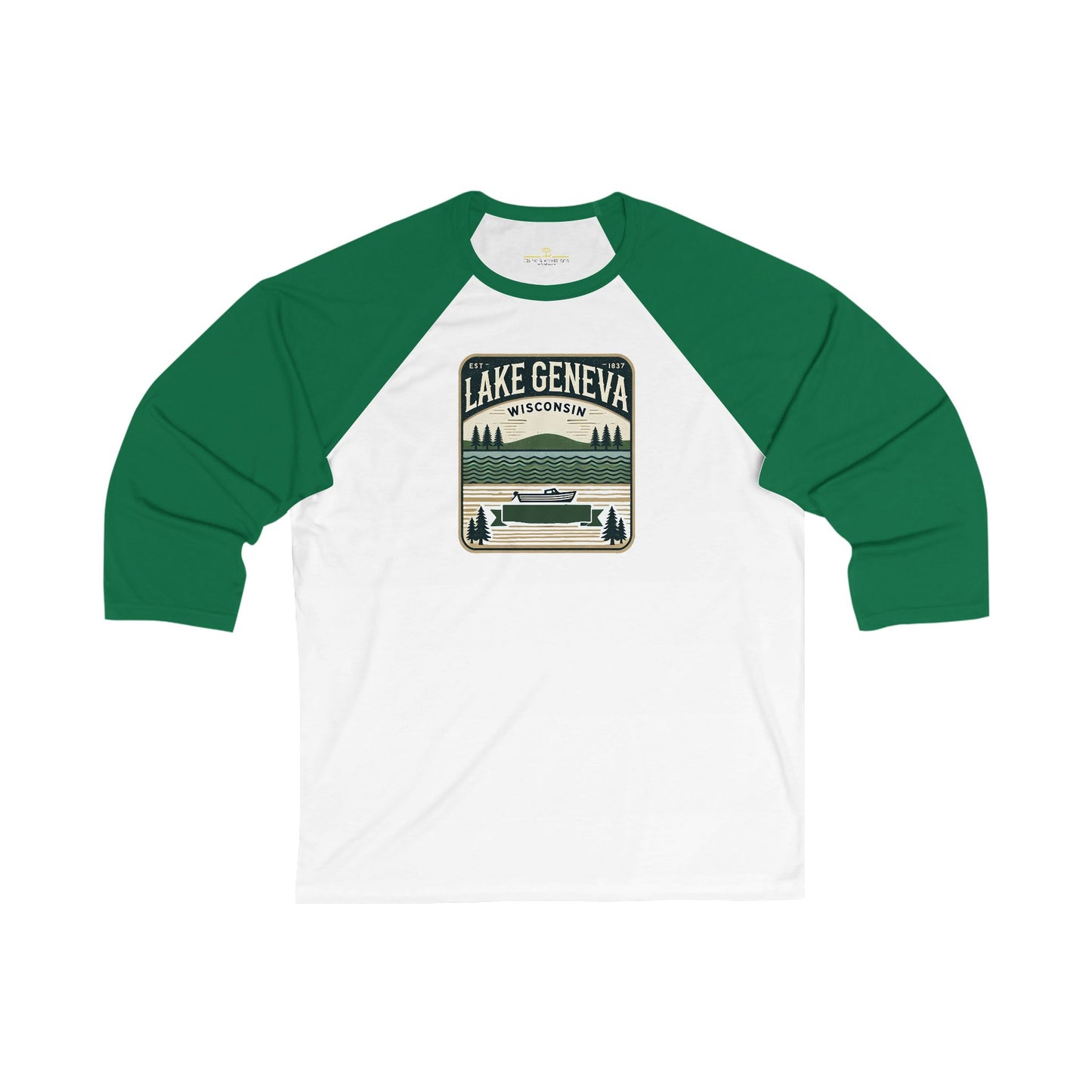 Vintage Lake Geneva Men's 3/4 Sleeve Baseball Tee