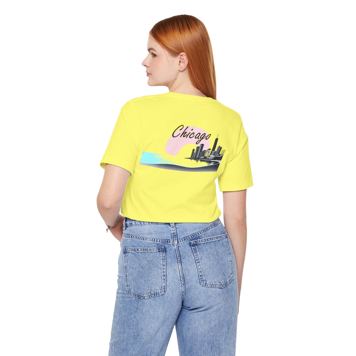 Elegant Chicago Skyline Unisex Jersey Short Sleeve Tee