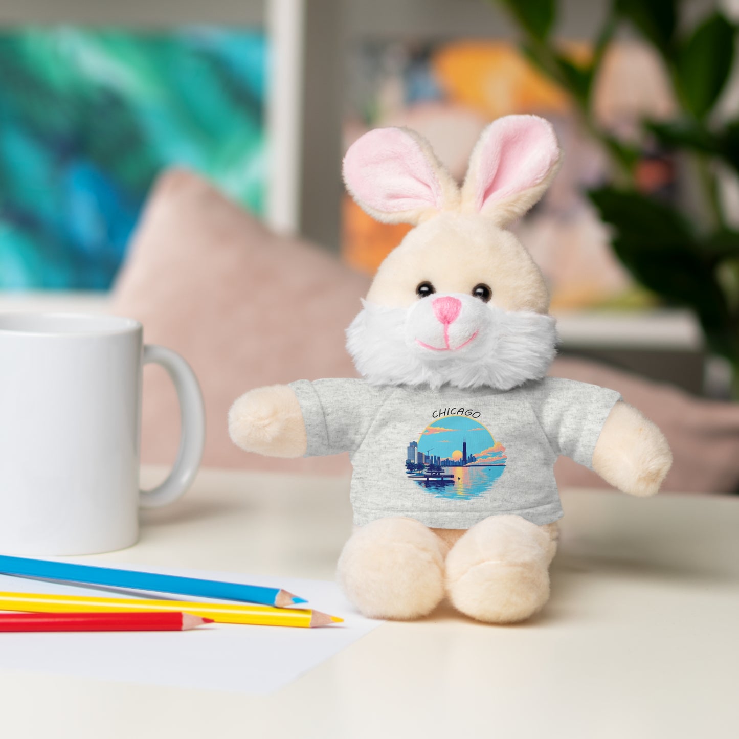 Retro Chicago Sunset Stuffed Animals with Tee