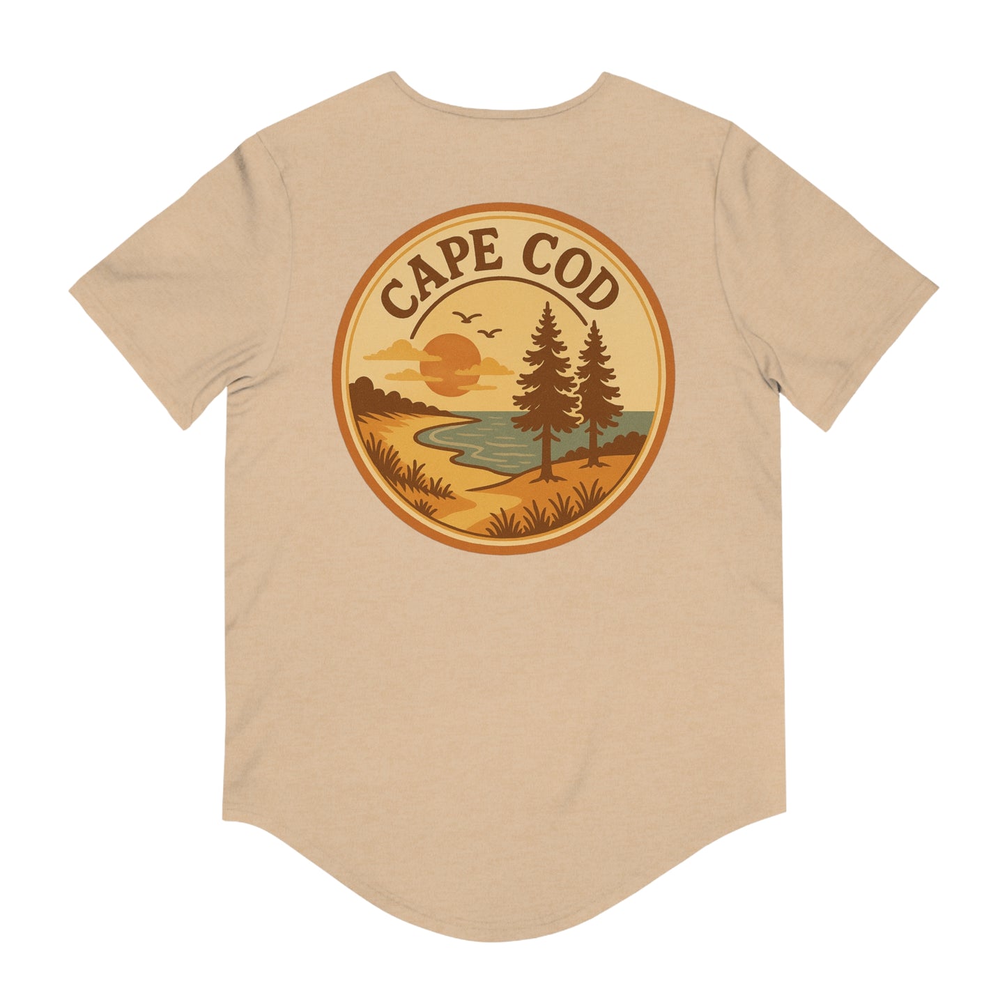 Rustic Cape Cod Men's Jersey Curved Hem Tee