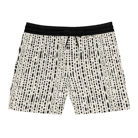 Black Ink Blot Men's Mid-Length Swim Shorts