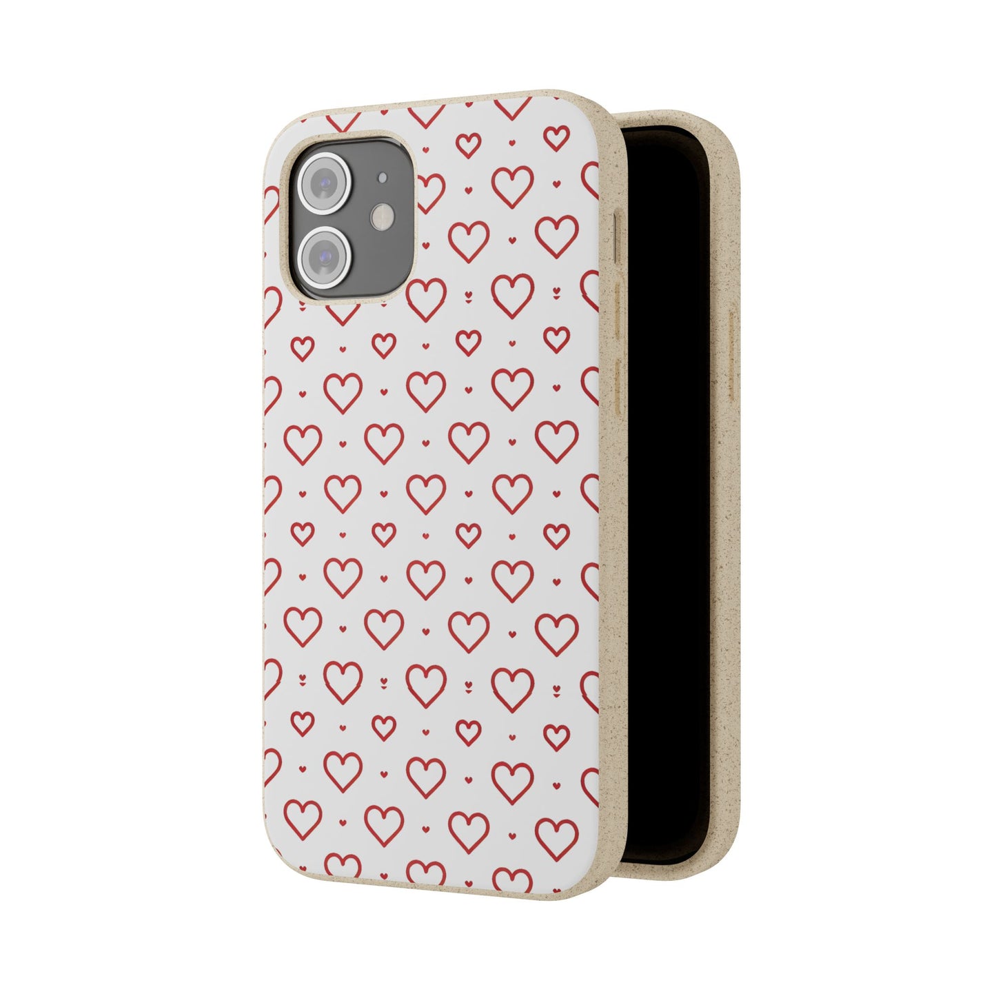 Red Hearts Print MagSafe Biodegradable Phone Case