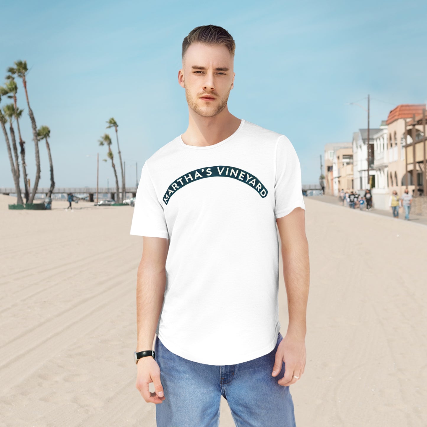 Vintage Martha's Vineyard Men's Jersey Curved Hem Tee