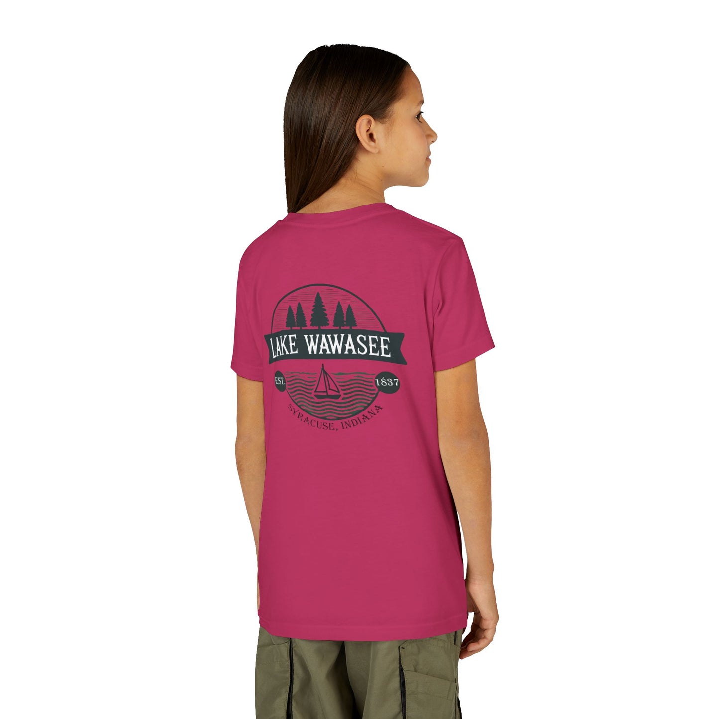 Vintage Lake Wawasee Unisex Youth Short Sleeve Tee