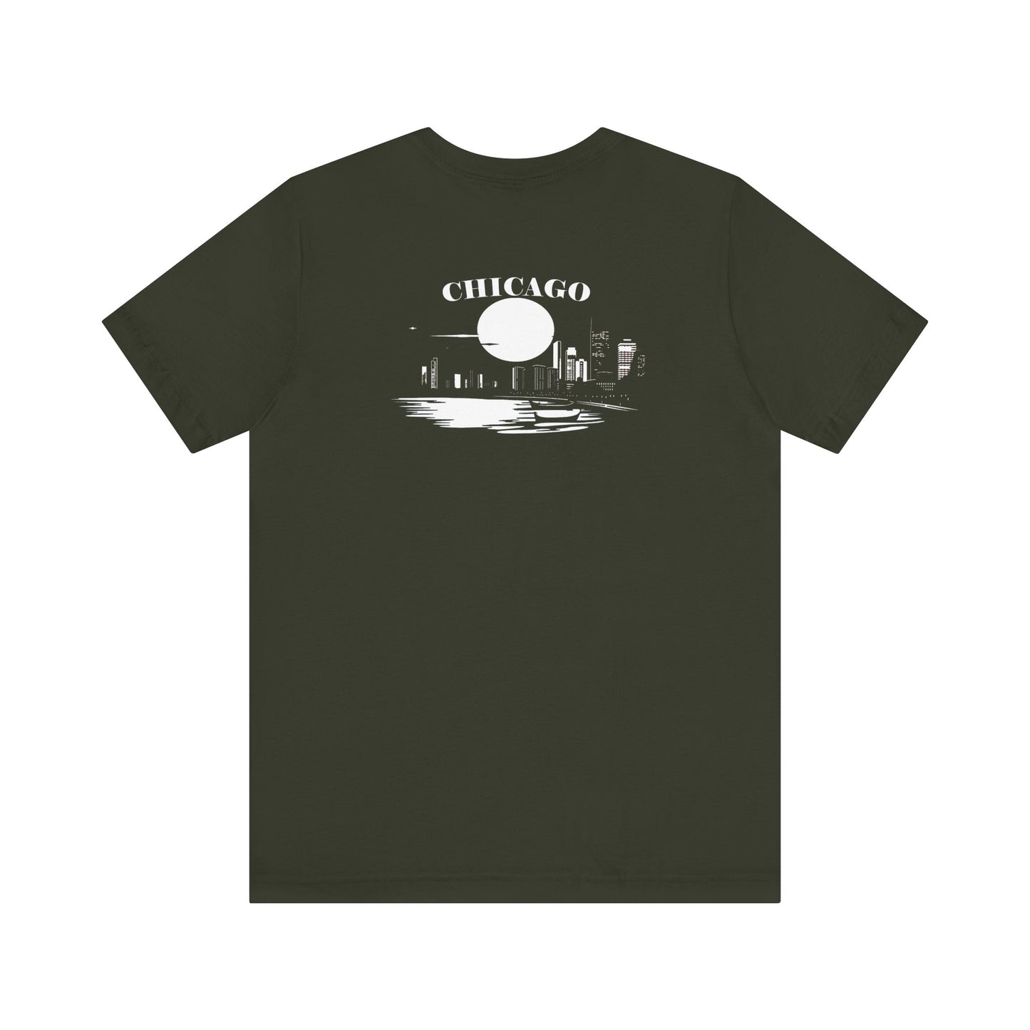 Mystery Noir Chicago Skyline Sunset Unisex Jersey Short Sleeve Tee