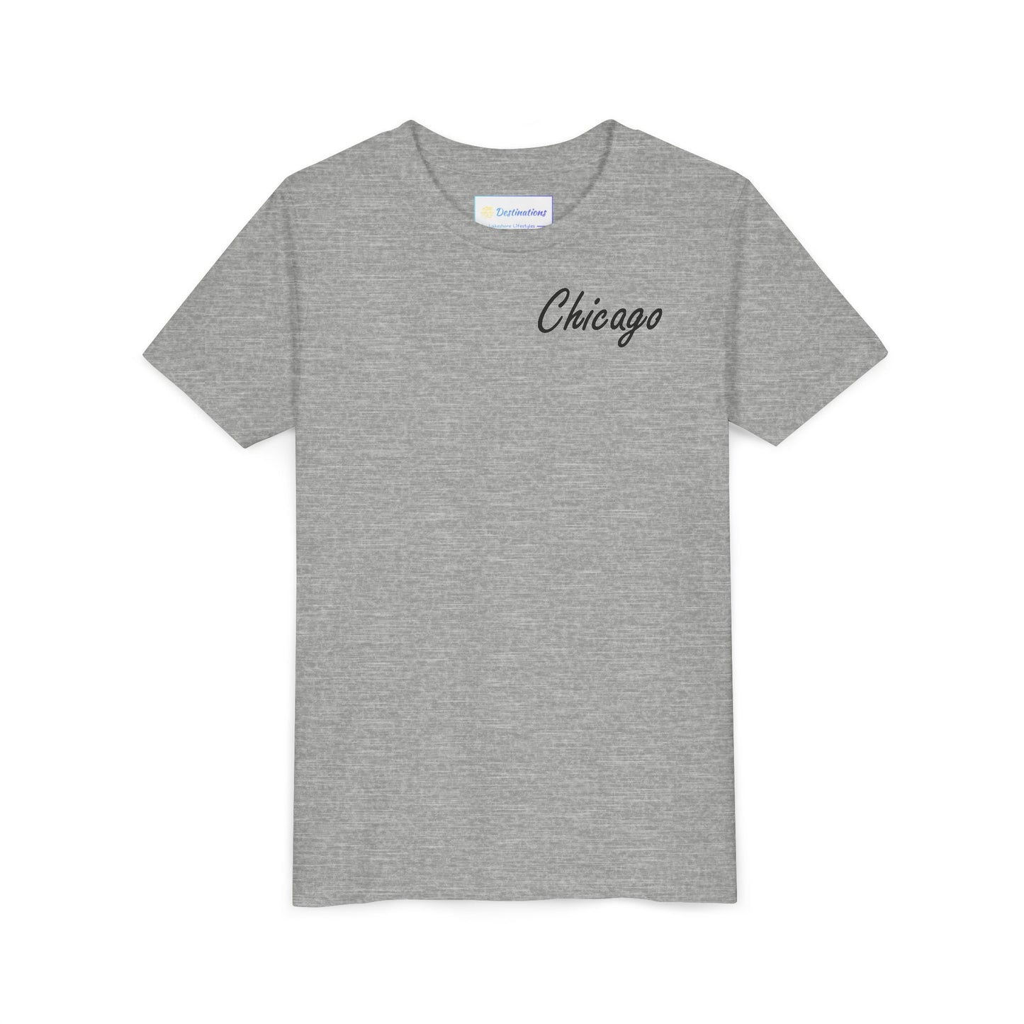 Elegant Chicago Skyline Unisex Youth Short Sleeve Tee