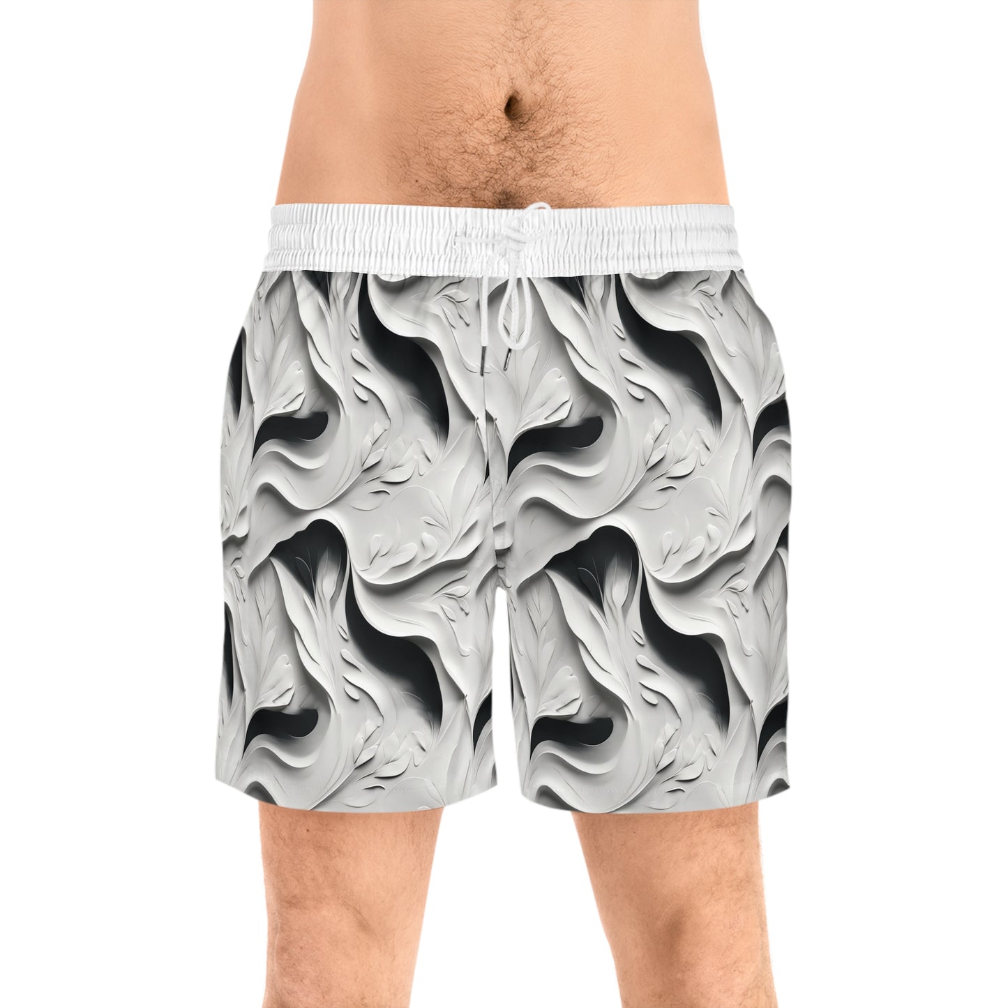 Organic Monochrome Design Men's Mid-Length Swim Shorts