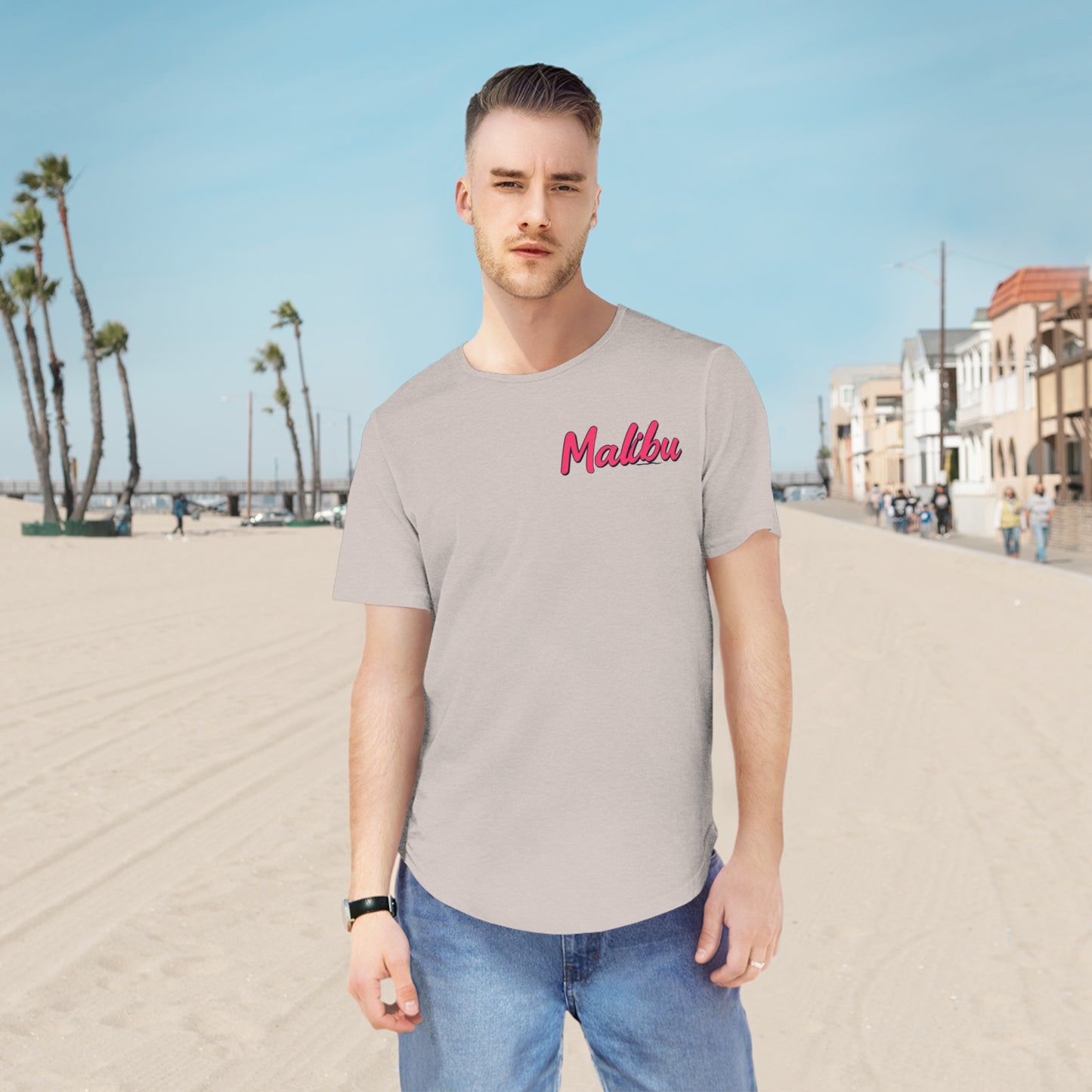 Retro Malibu Men's Jersey Curved Hem Tee