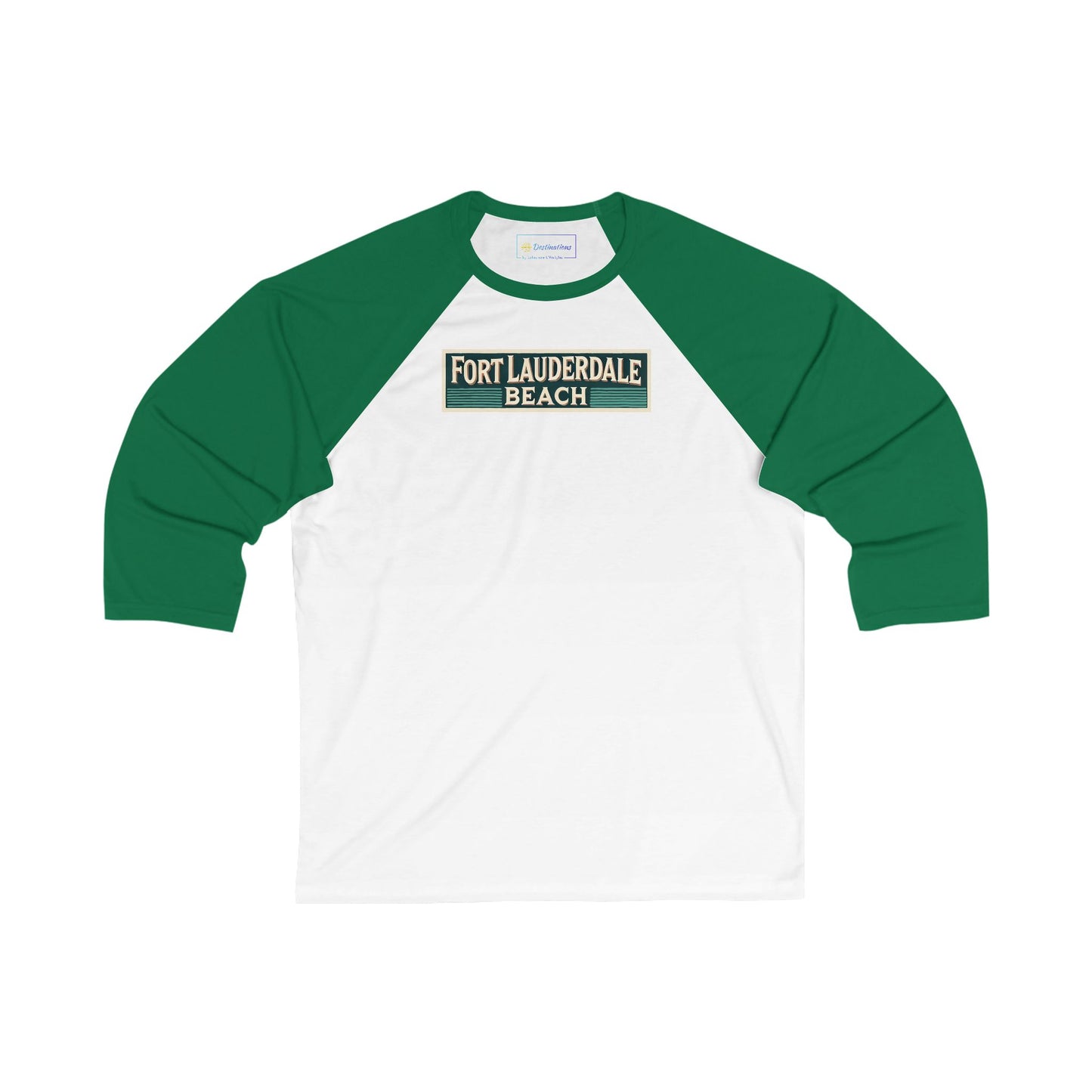 Vintage Fort Lauderdale Men's 3/4 Sleeve Baseball Tee