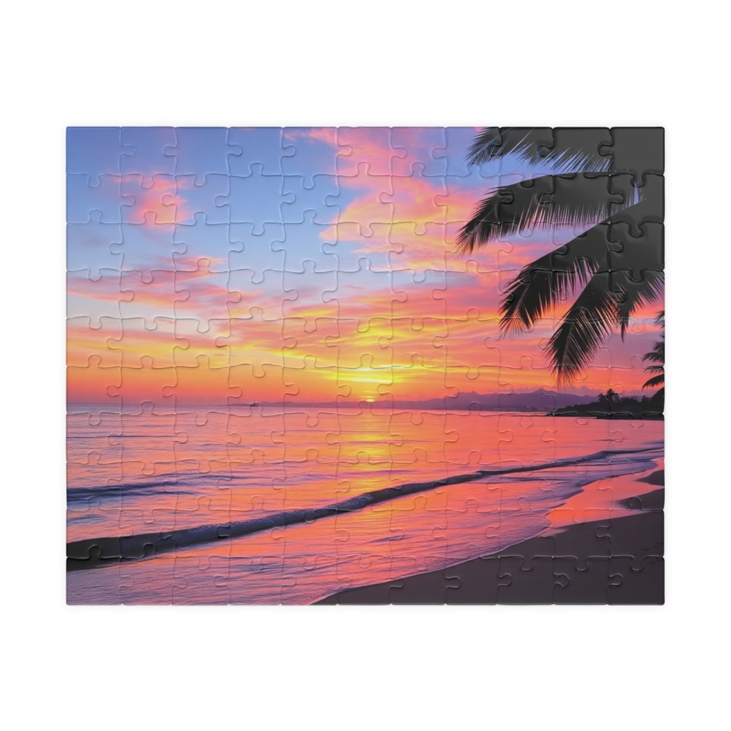Tropical Beach at Sunset Jigsaw Puzzle
