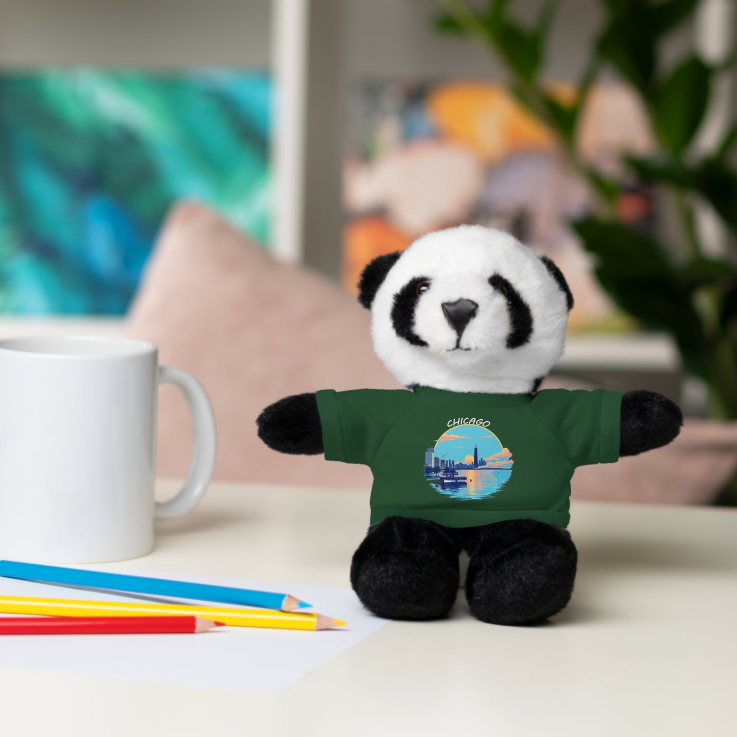 Retro Chicago Sunset Stuffed Animals with Tee