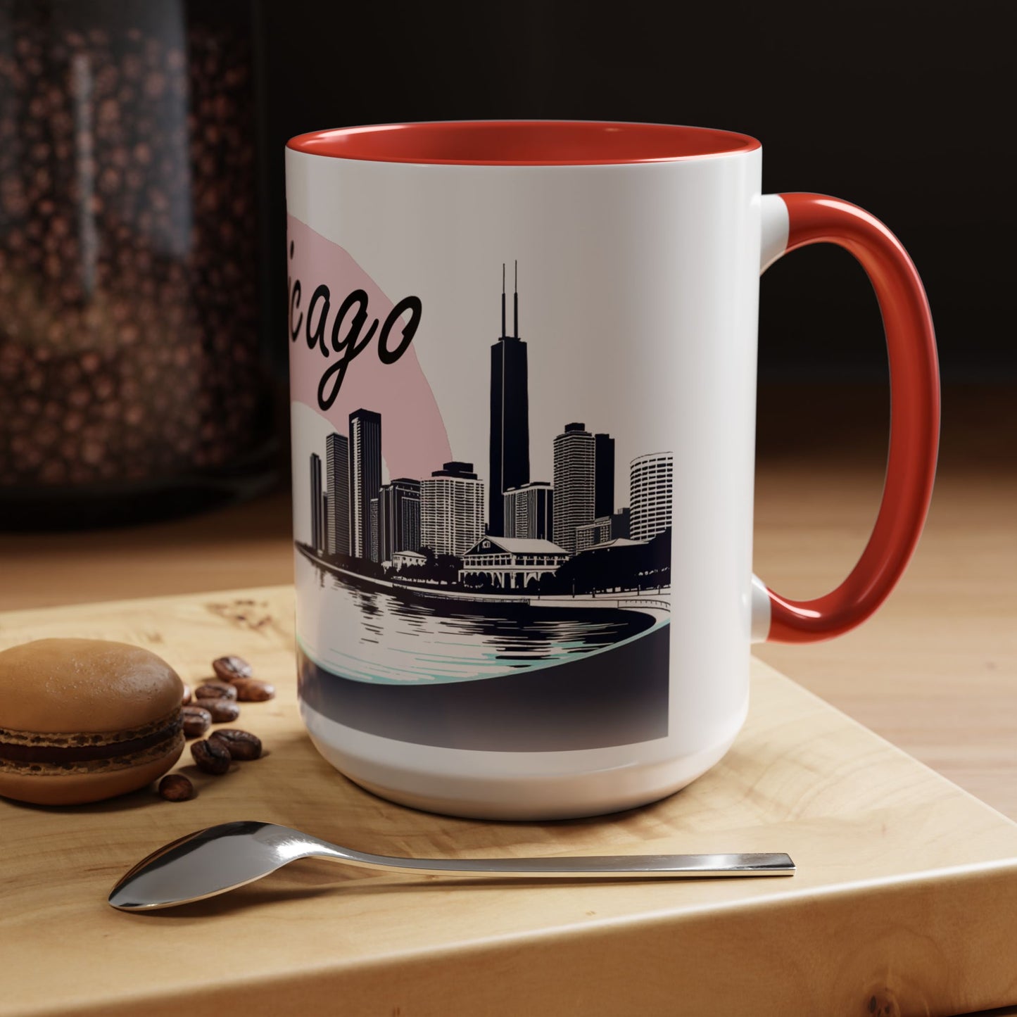 Elegant Chicago Skyline Accent Coffee Mug