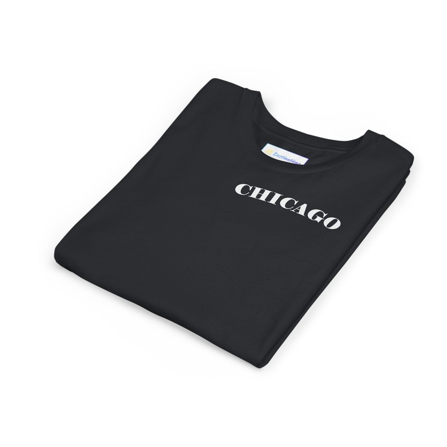 Mystery Noir Chicago Skyline Sunset Unisex Youth Short Sleeve Tee