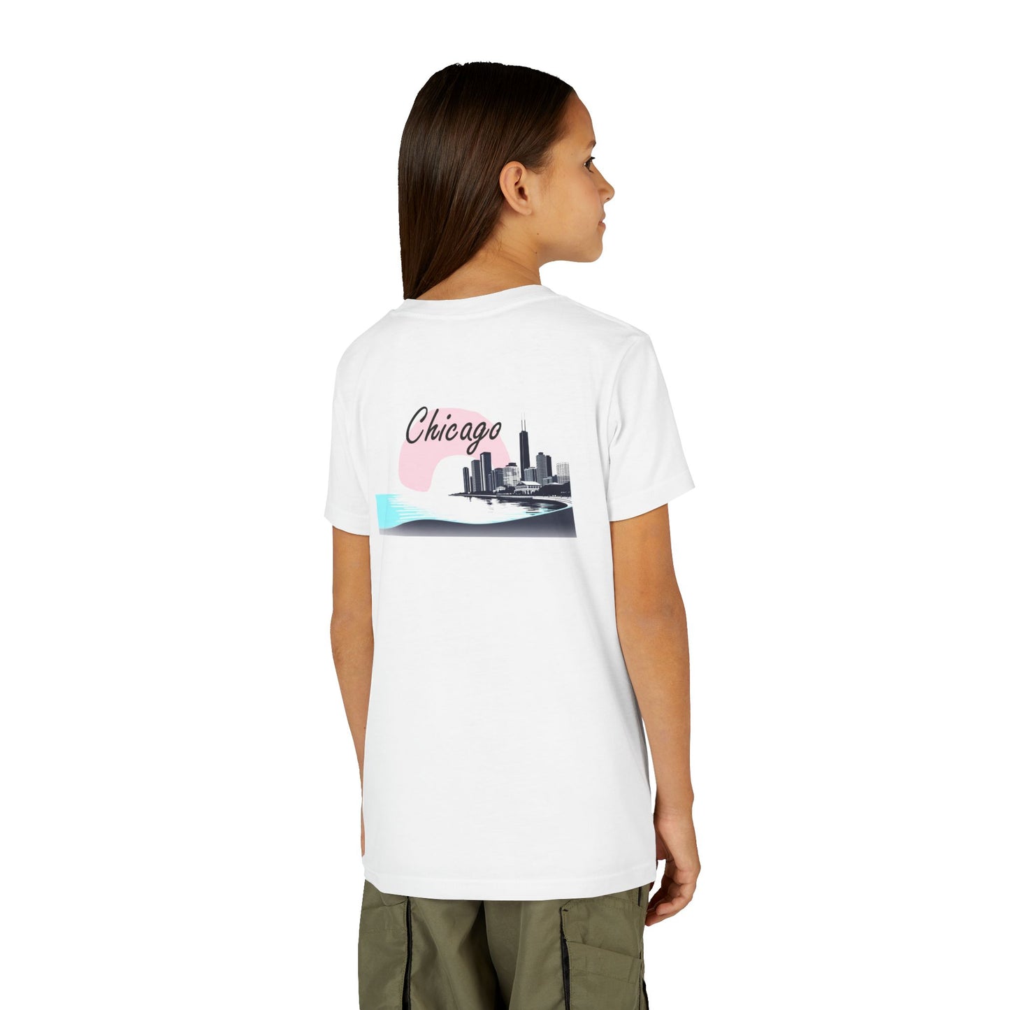 Elegant Chicago Skyline Unisex Youth Short Sleeve Tee