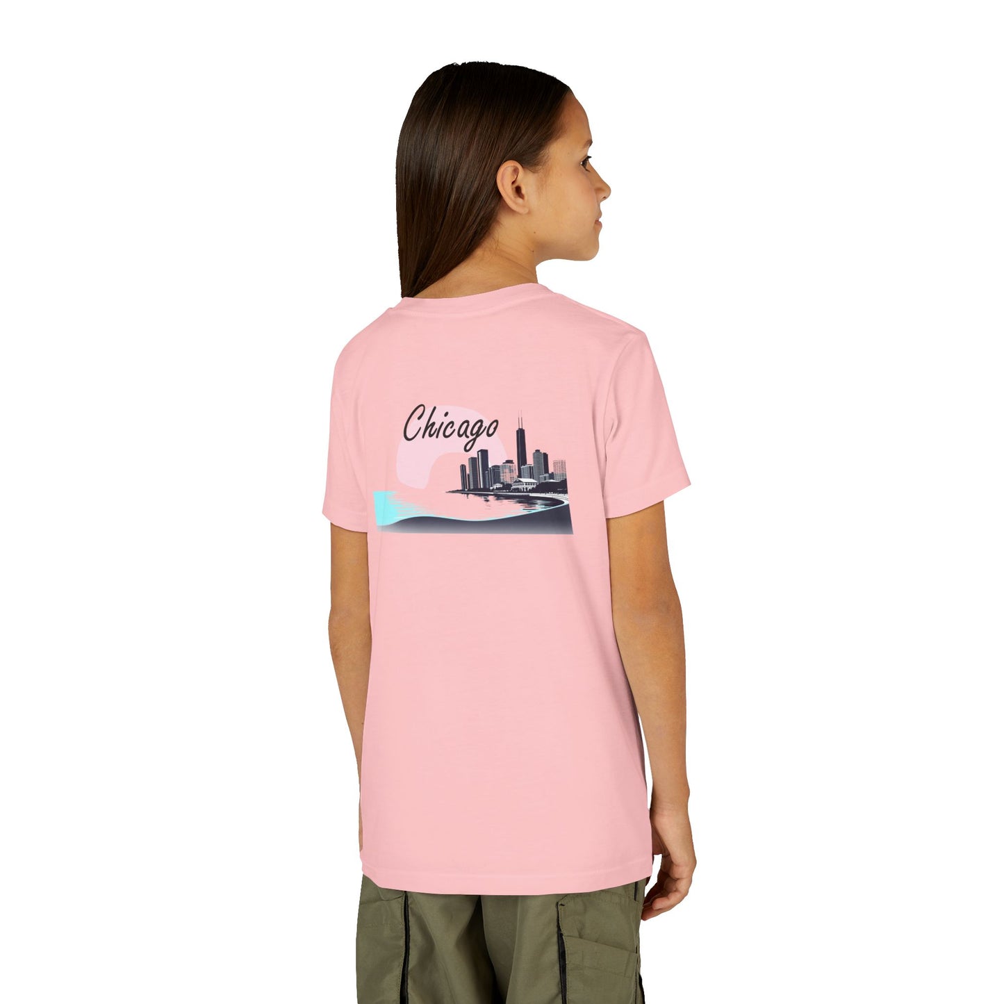Elegant Chicago Skyline Unisex Youth Short Sleeve Tee