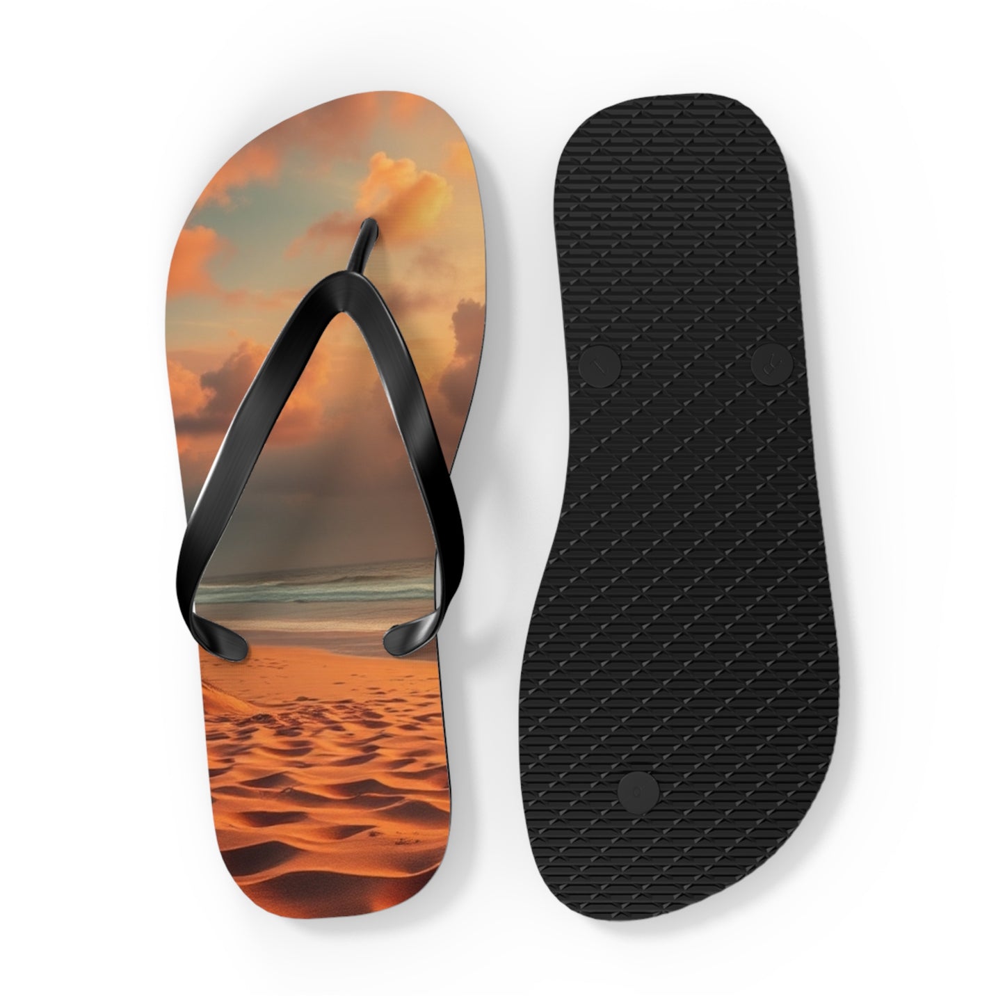 Sandy Beach Sunset Flip Flops