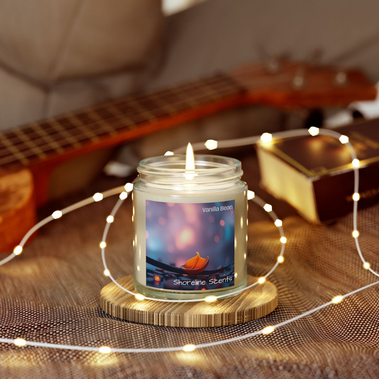 Vanilla Bean Scented Coconut Apricot Wax Candle