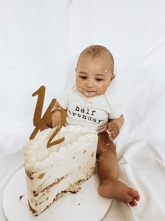 Half Birthday Organic Baby Bodysuit