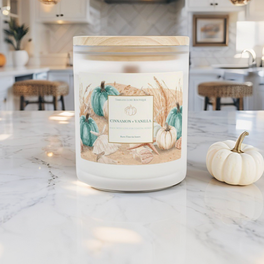 Fall Coastal Candle – Cinnamon Vanilla Soy Candle