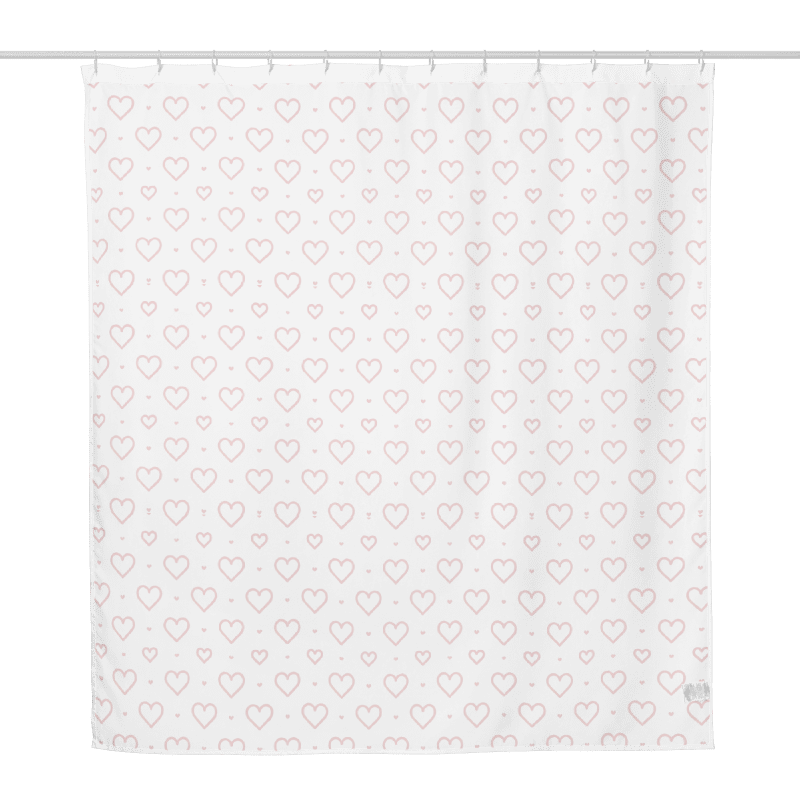 Red Hearts Print Shower Curtain