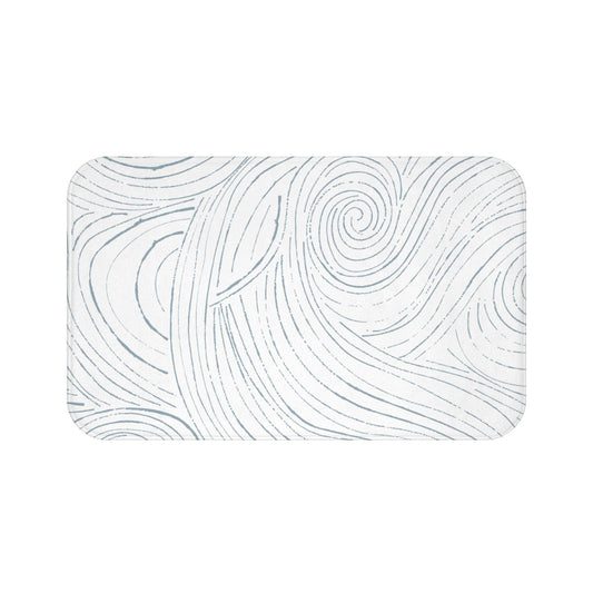 Coastal Blue & White Non-Slip Bath Mat