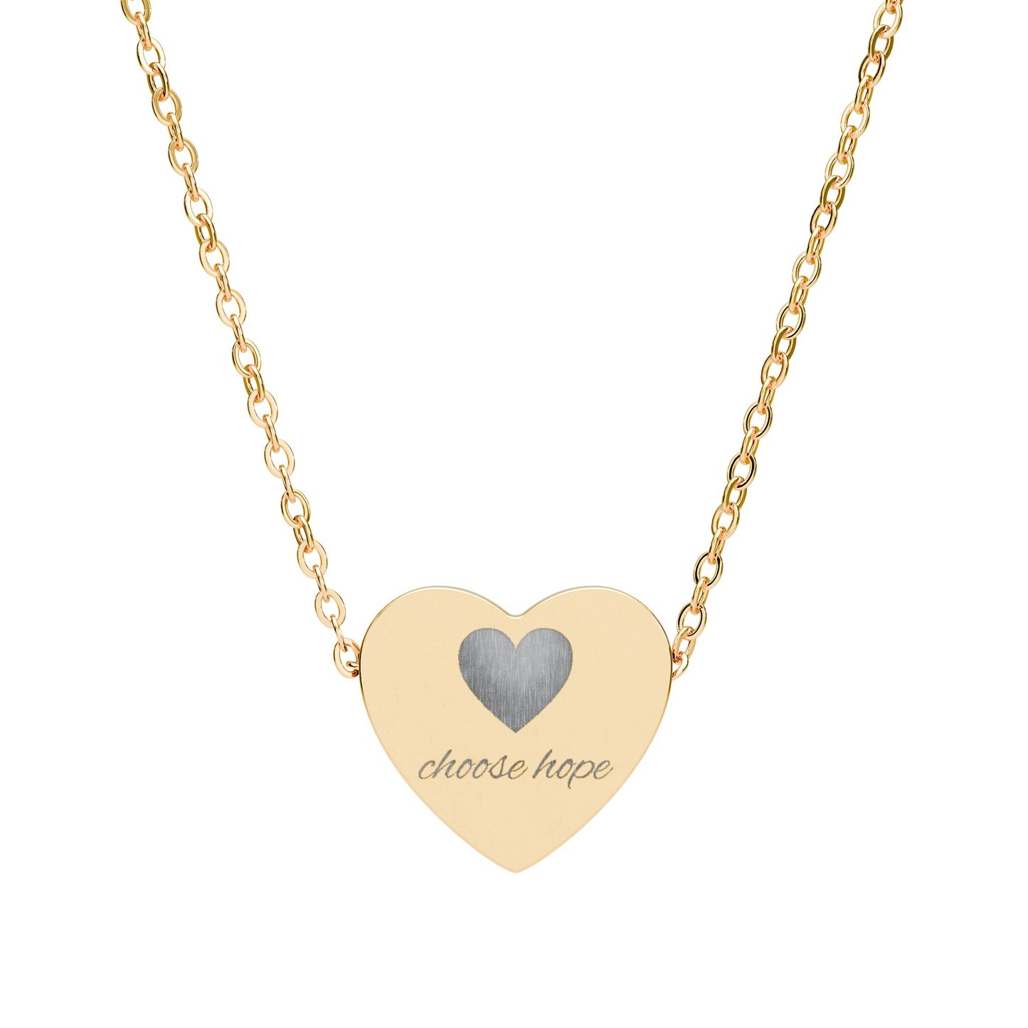 Choose Hope — Engraved Heart Necklace