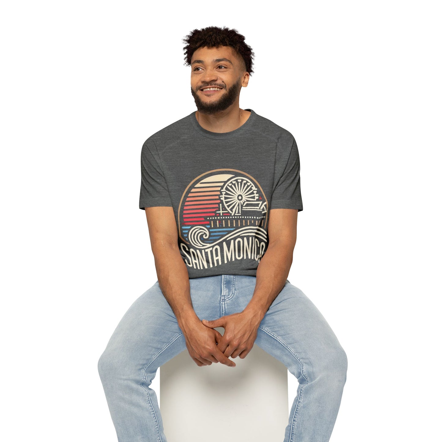 Vibrant Santa Monica Men's Raglan T-Shirt