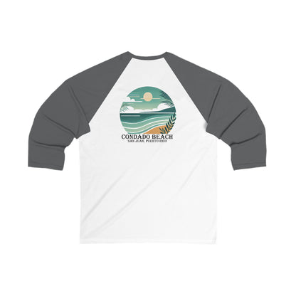 Coastal Vibes Condado Beach Men's 3/4 Sleeve Baseball Tee