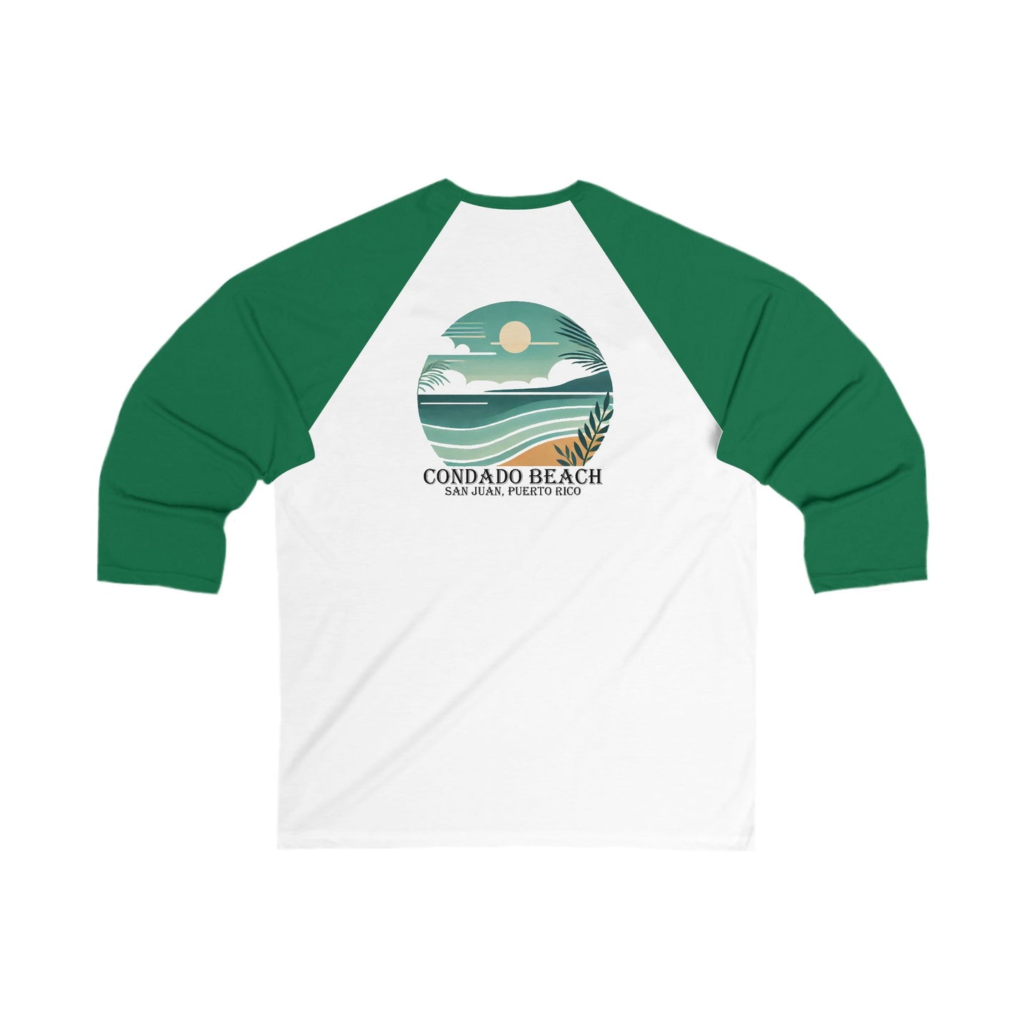 Coastal Vibes Condado Beach Men's 3/4 Sleeve Baseball Tee