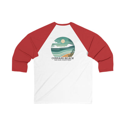 Coastal Vibes Condado Beach Men's 3/4 Sleeve Baseball Tee