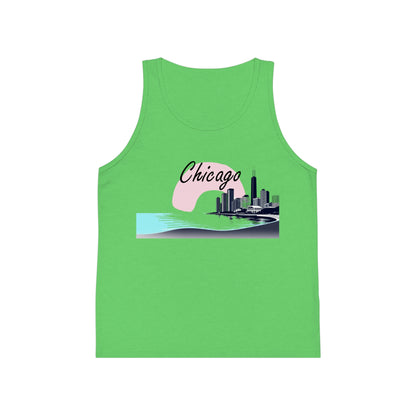 Elegant Chicago Skyline Unisex Kids Jersey Tank Top
