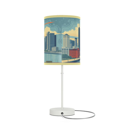 Retro Chicago Skyline Lamp on a Stand