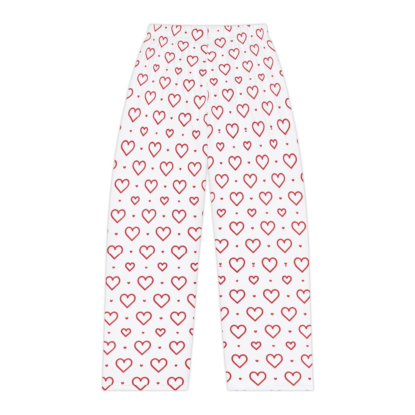 Red Hearts Print Women's Pajama Pants