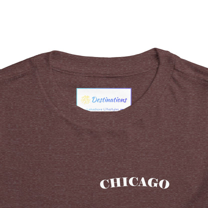 Mystery Noir Chicago Skyline Sunset Unisex Toddler Short Sleeve Tee