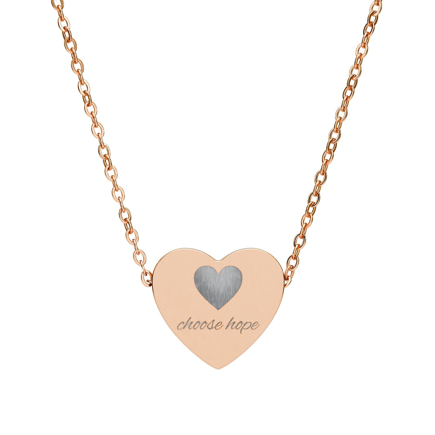Choose Hope — Engraved Heart Necklace